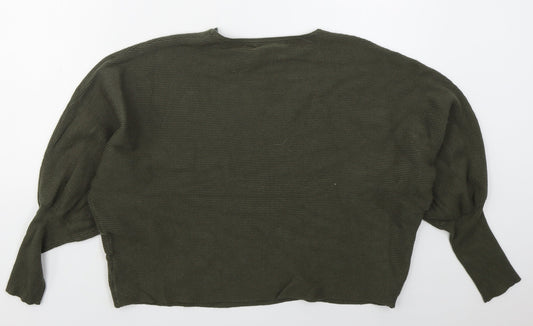 Primark Womens Green Crew Neck  Viscose Pullover Jumper Size 18