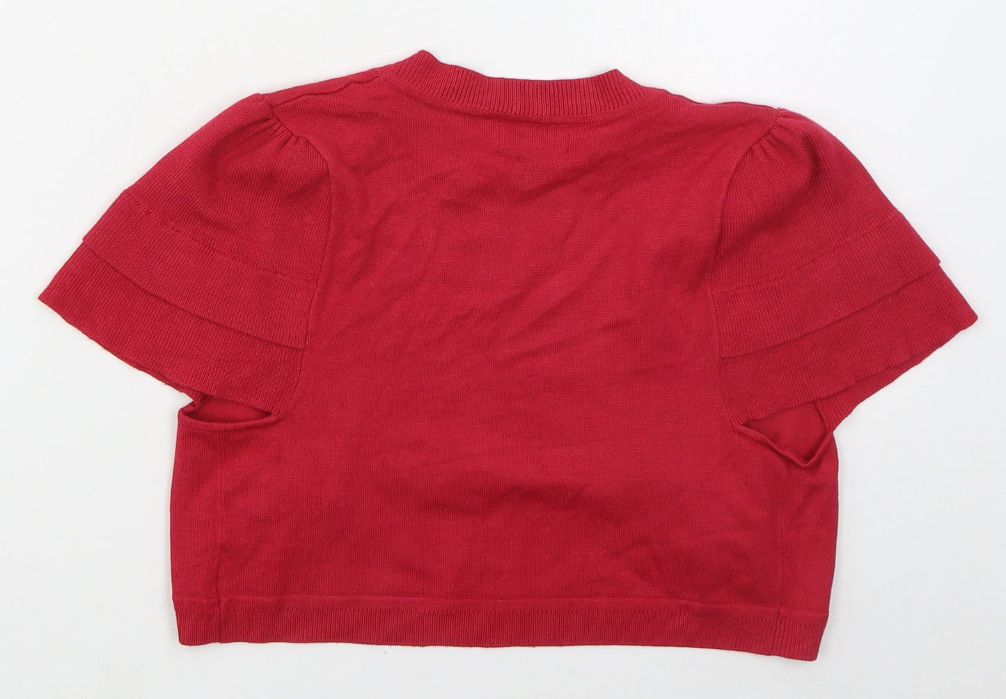 Womens UK Size 12 Papaya Pink Cardigan Jumper