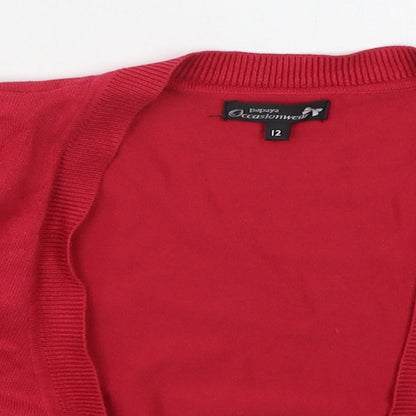 Womens UK Size 12 Papaya Pink Cardigan Jumper