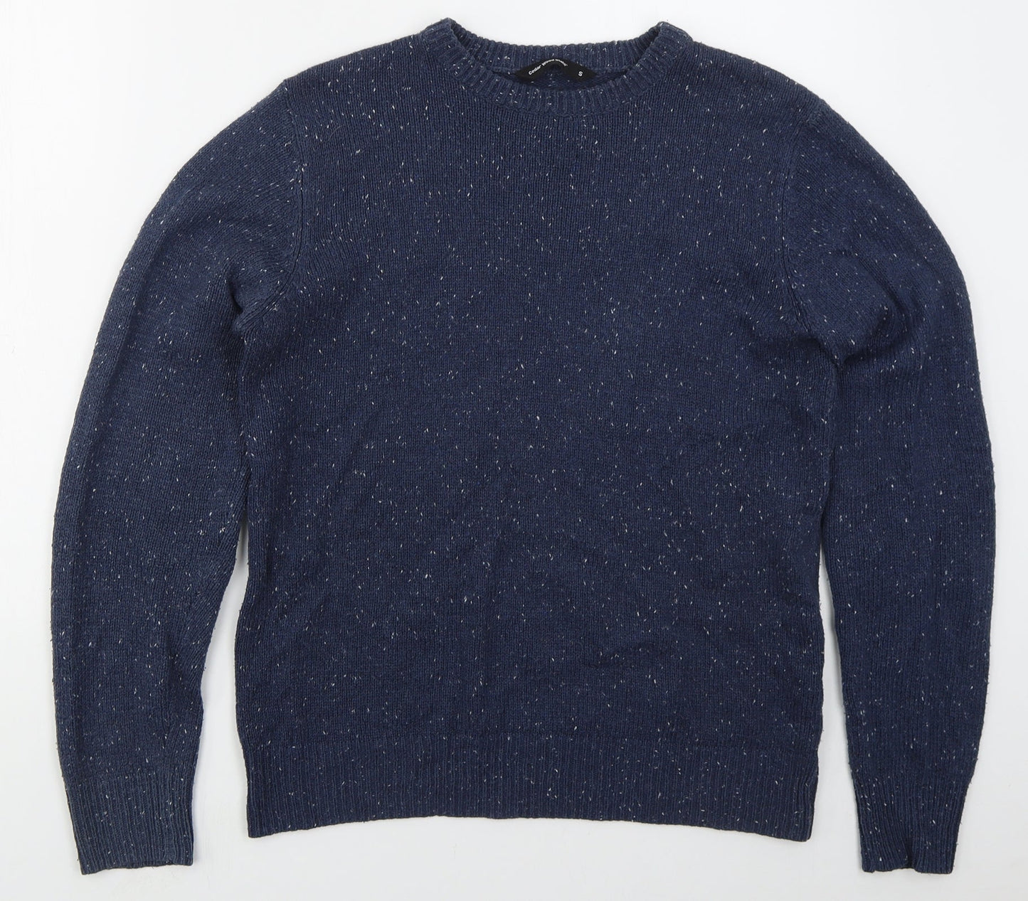 Cedar Wood State Mens Blue Crew Neck  Acetate Pullover Jumper Size S