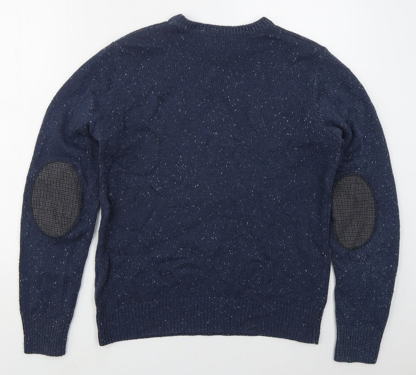 Cedar Wood State Mens Blue Crew Neck  Acetate Pullover Jumper Size S