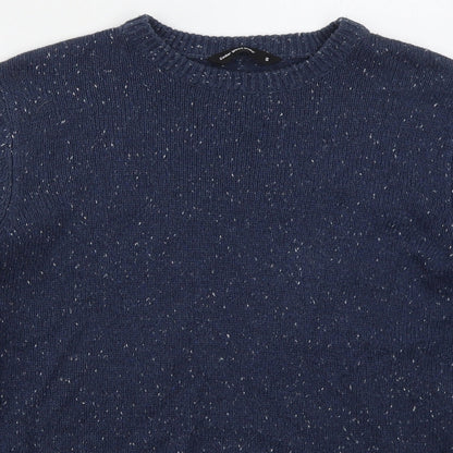 Cedar Wood State Mens Blue Crew Neck  Acetate Pullover Jumper Size S