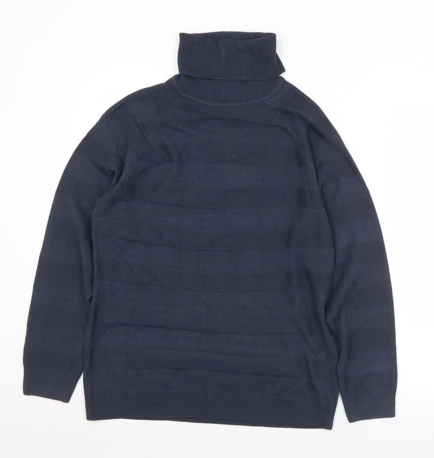 Ridge & Co Womens Blue Roll Neck  Acrylic Pullover Jumper Size 12