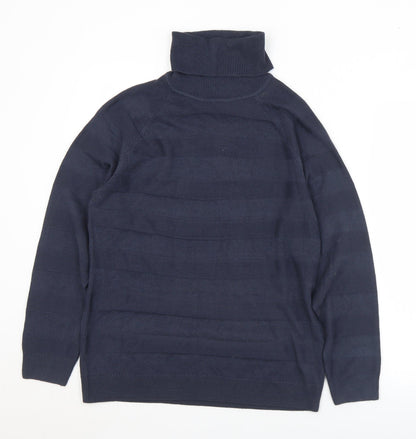 Ridge & Co Womens Blue Roll Neck  Acrylic Pullover Jumper Size 12