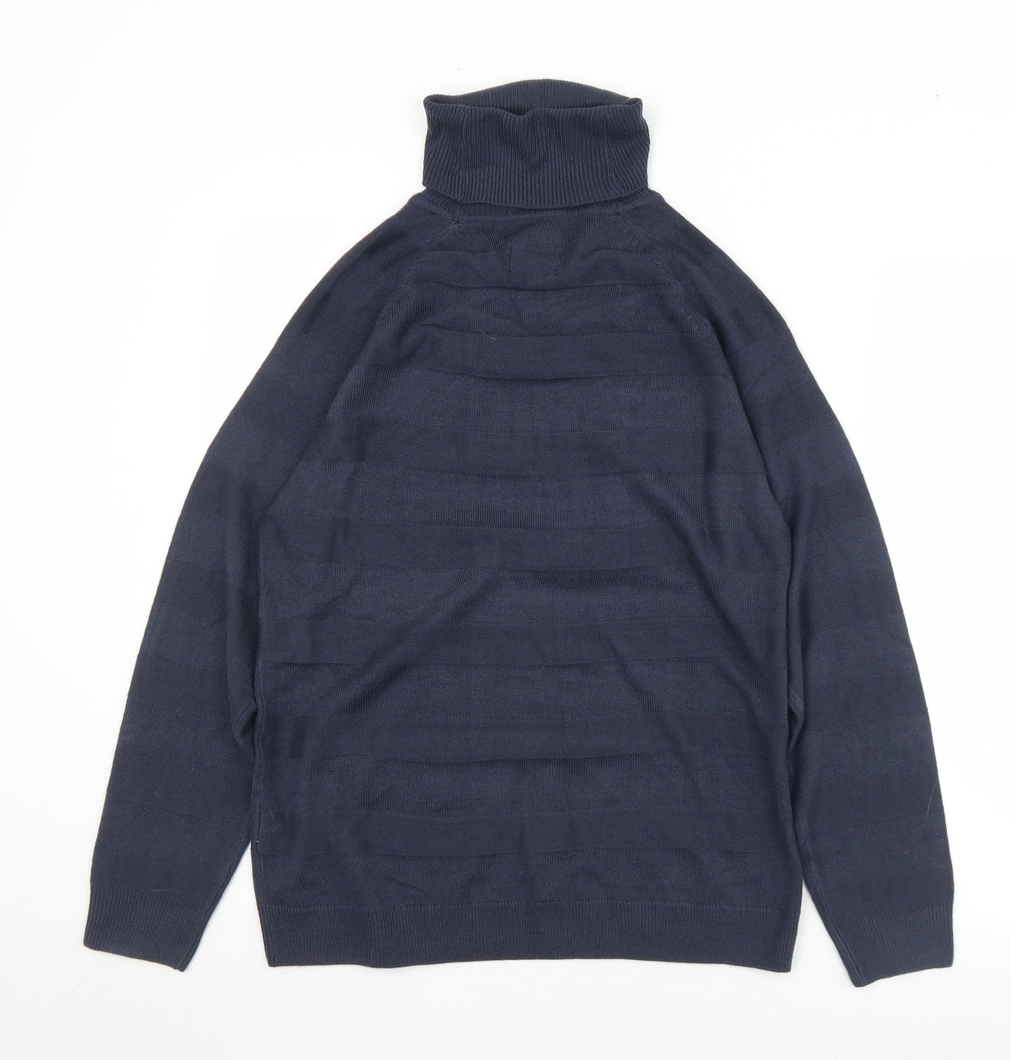 Ridge & Co Womens Blue Roll Neck  Acrylic Pullover Jumper Size 12
