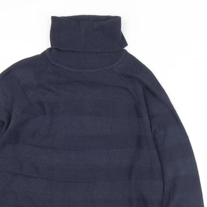 Ridge & Co Womens Blue Roll Neck  Acrylic Pullover Jumper Size 12