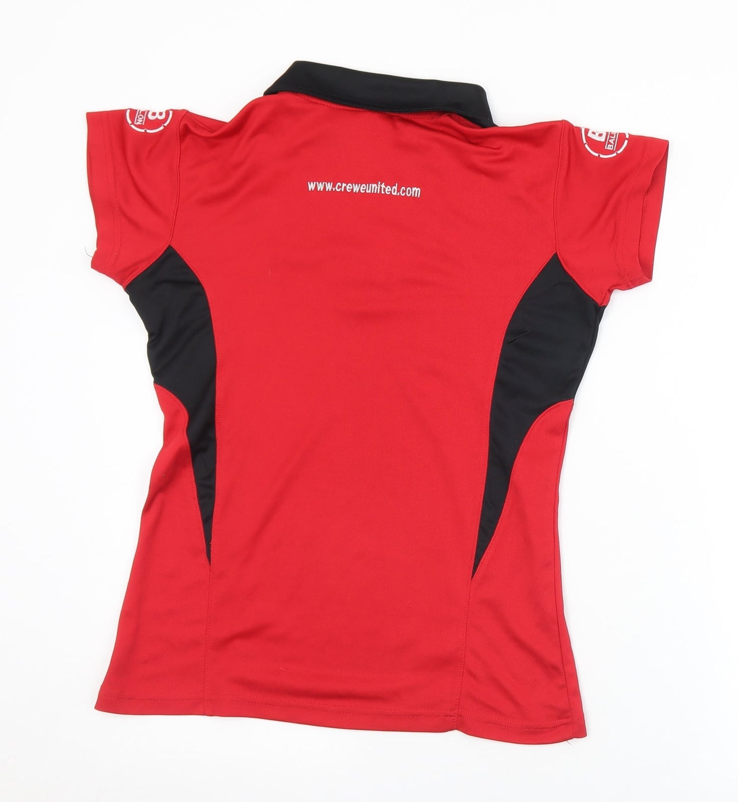 Crewe United Womens Red  Polyester Jersey Polo Size S Collared - Crewe United Ladies