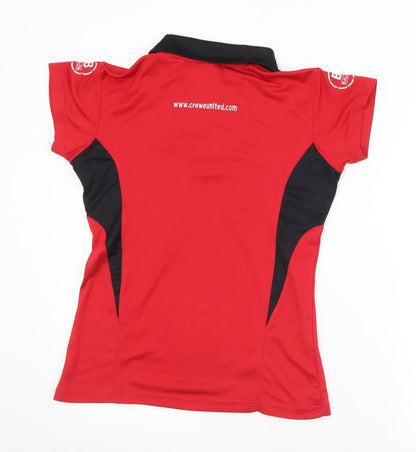 Crewe United Womens Red  Polyester Jersey Polo Size S Collared - Crewe United Ladies