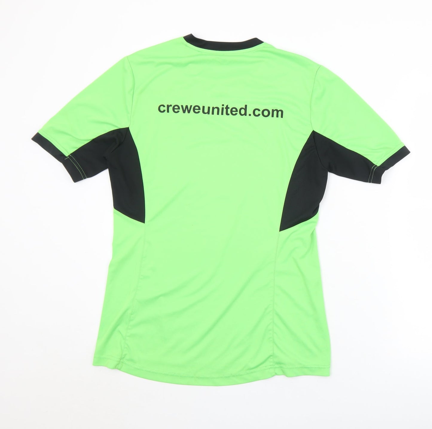 Crewe United Mens Green  Polyester  T-Shirt Size M V-Neck  - Crewe United