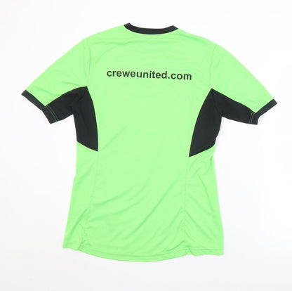 Crewe United Mens Green  Polyester  T-Shirt Size M V-Neck  - Crewe United