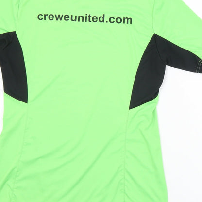 Crewe United Mens Green  Polyester  T-Shirt Size M V-Neck  - Crewe United