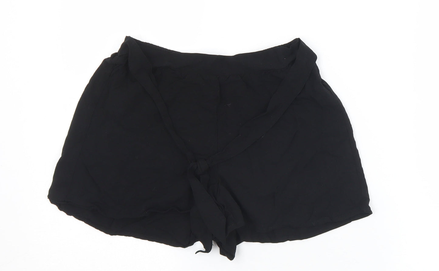 Primark Womens Black  Viscose Hot Pants Shorts Size 8 L3 in Regular