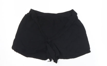 Primark Womens Black  Viscose Hot Pants Shorts Size 8 L3 in Regular