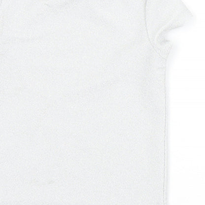 George Girls Silver  Polyester Basic T-Shirt Size 4-5 Years Crew Neck  - Shine Bright