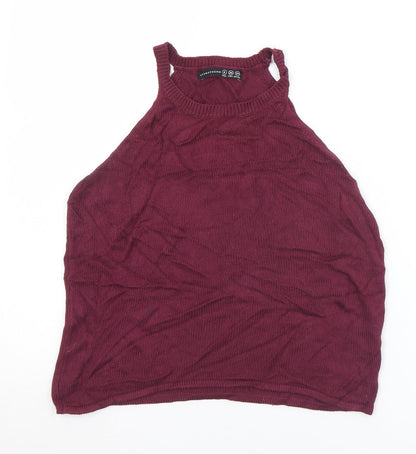Atmosphere Womens Purple Crew Neck  Acrylic Vest Jumper Size 8
