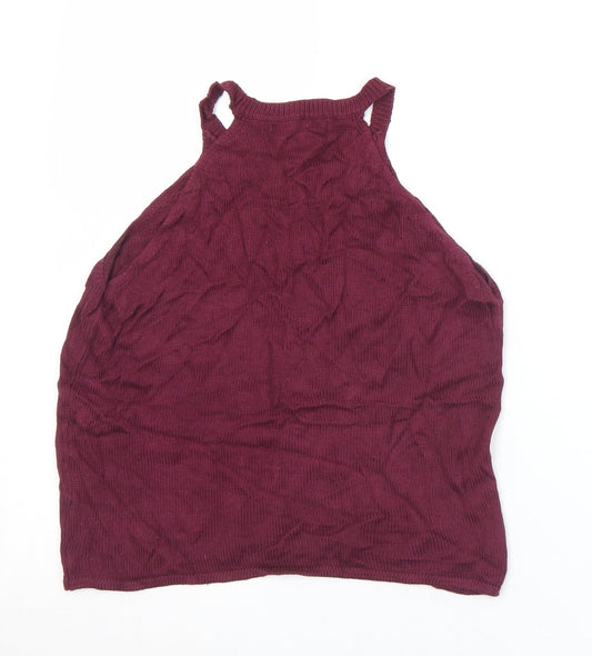 Atmosphere Womens Purple Crew Neck  Acrylic Vest Jumper Size 8