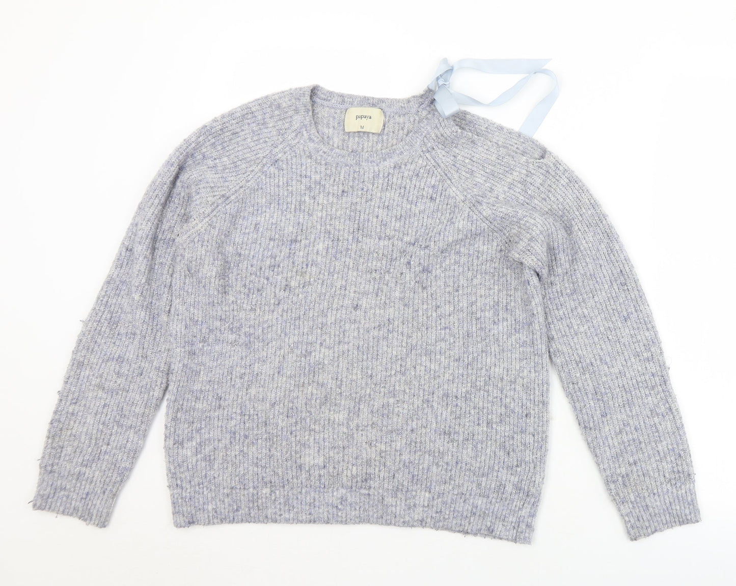 Womens UK Size M Papaya Blue Pullover Jumper