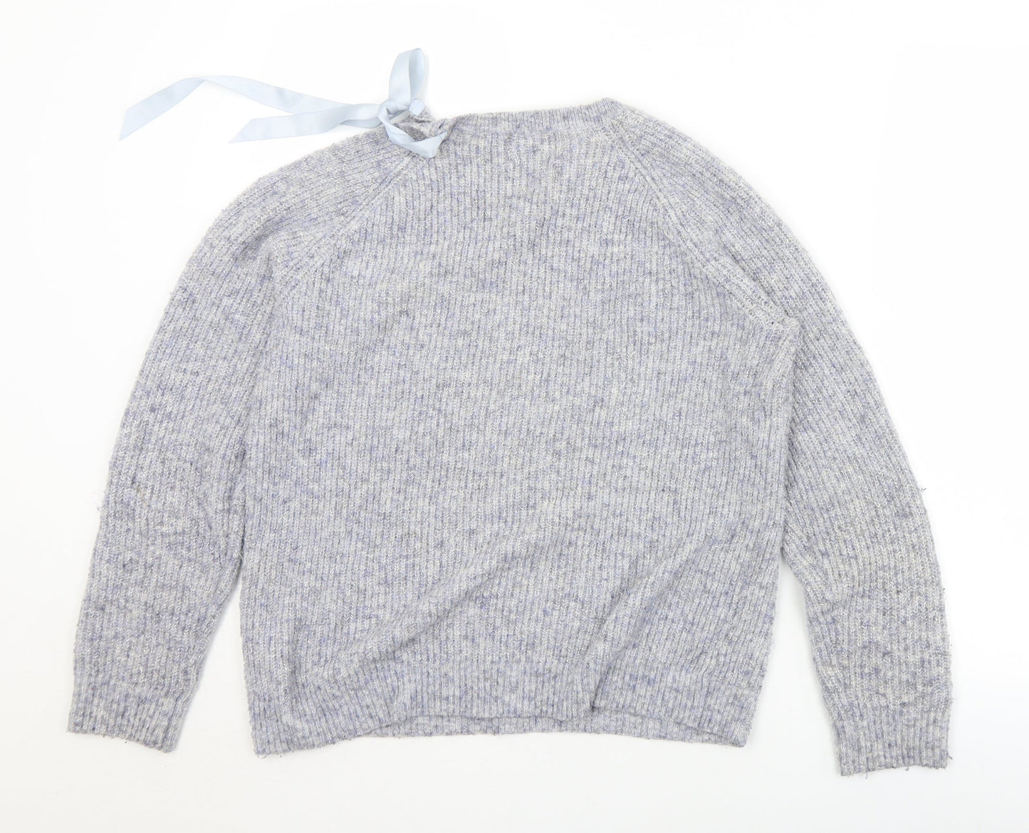 Womens UK Size M Papaya Blue Pullover Jumper