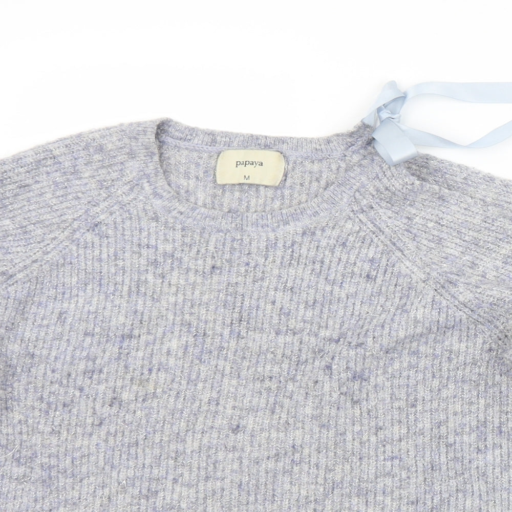 Womens UK Size M Papaya Blue Pullover Jumper