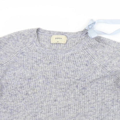 Womens UK Size M Papaya Blue Pullover Jumper