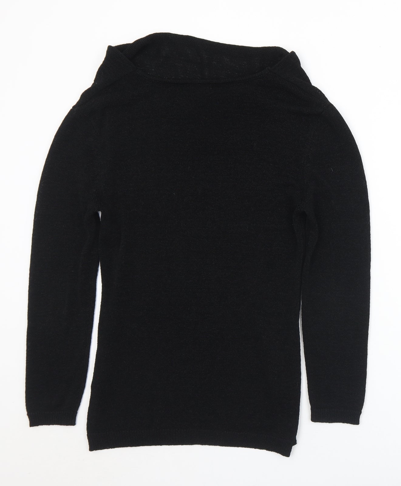 Etxart & Panno Womens Black Cowl Neck  Polyester Pullover Jumper Size S