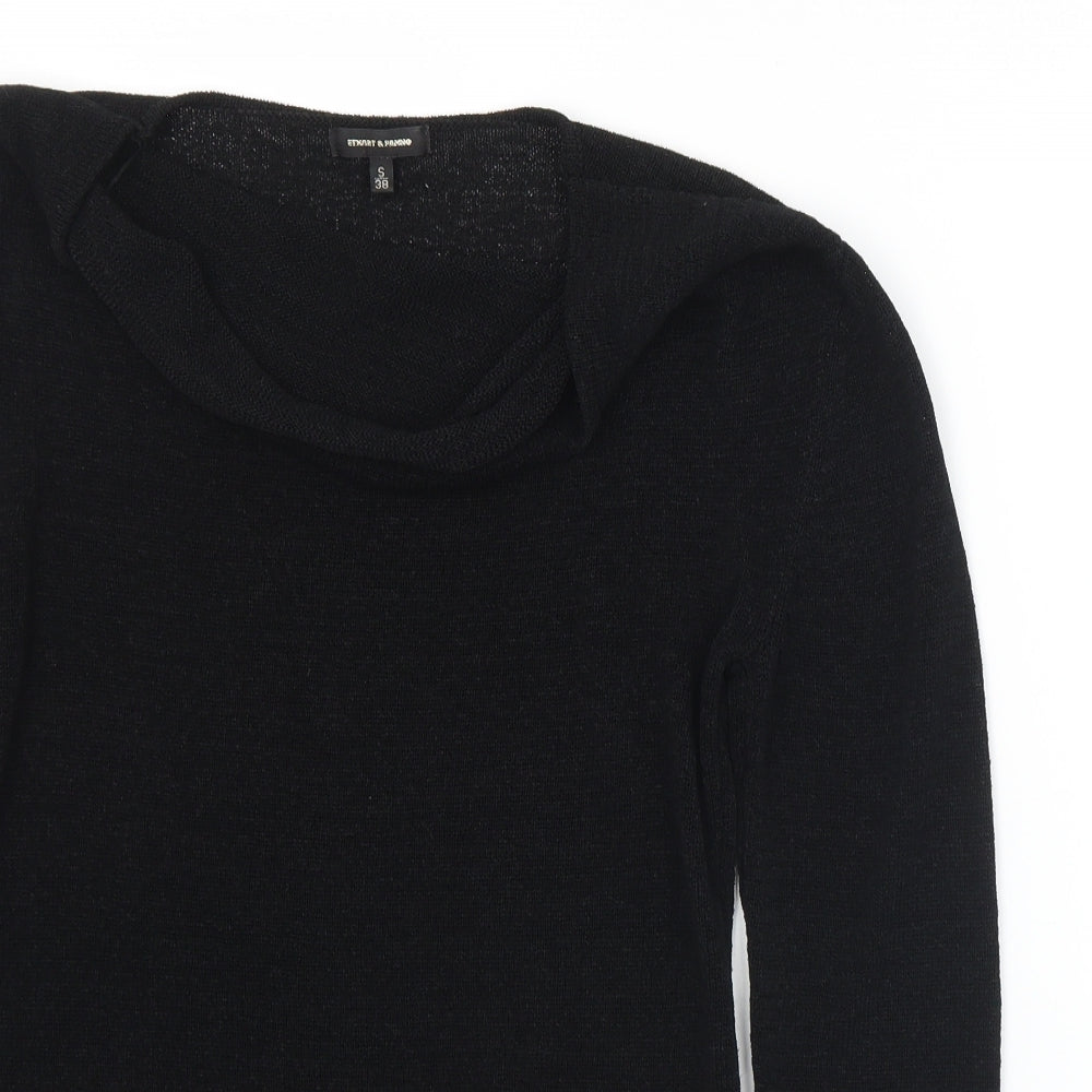 Etxart & Panno Womens Black Cowl Neck  Polyester Pullover Jumper Size S