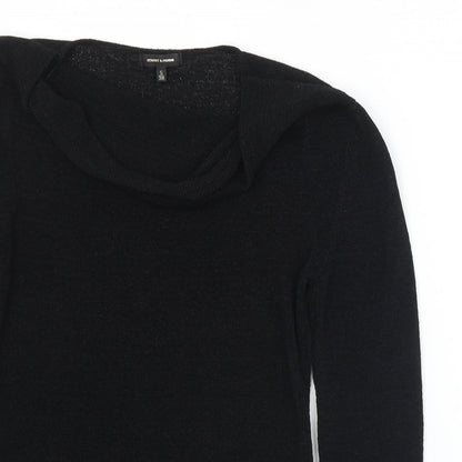 Etxart & Panno Womens Black Cowl Neck  Polyester Pullover Jumper Size S