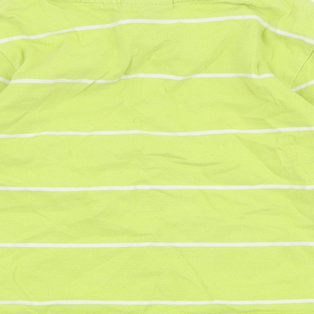 Cherokee Baby Green Striped Cotton Basic T-Shirt Size 12-18 Months Crew Neck Pullover