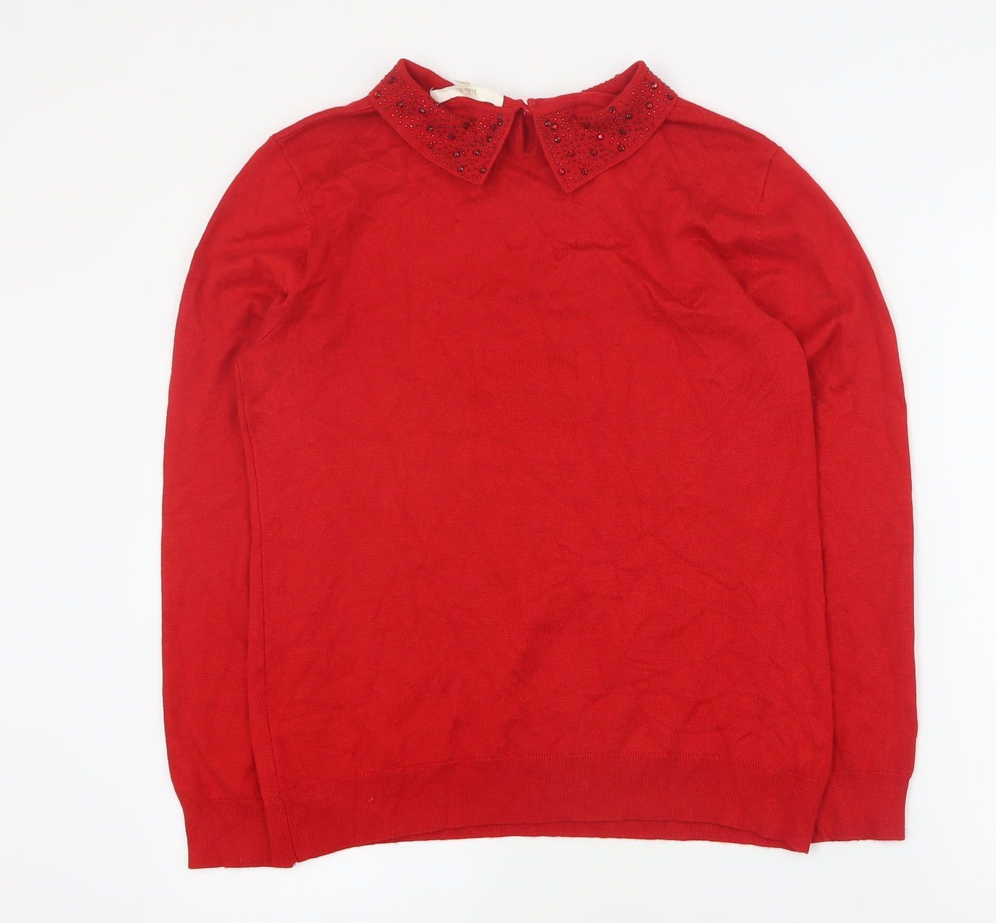 Womens UK Size M Vida Vi Red Pullover Jumper