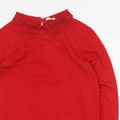 Womens UK Size M Vida Vi Red Pullover Jumper