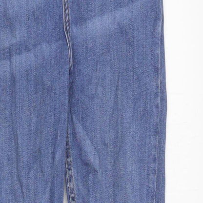 Topshop Womens Blue  Cotton Skinny Jeans Size 28 in L26 in Regular Zip