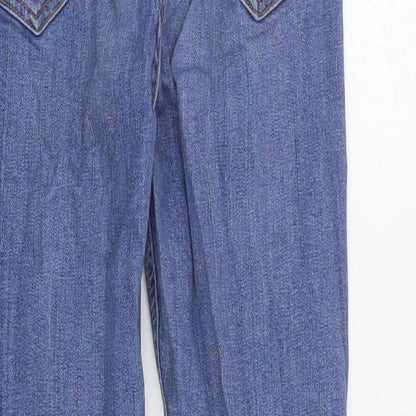 Topshop Womens Blue  Cotton Skinny Jeans Size 28 in L26 in Regular Zip