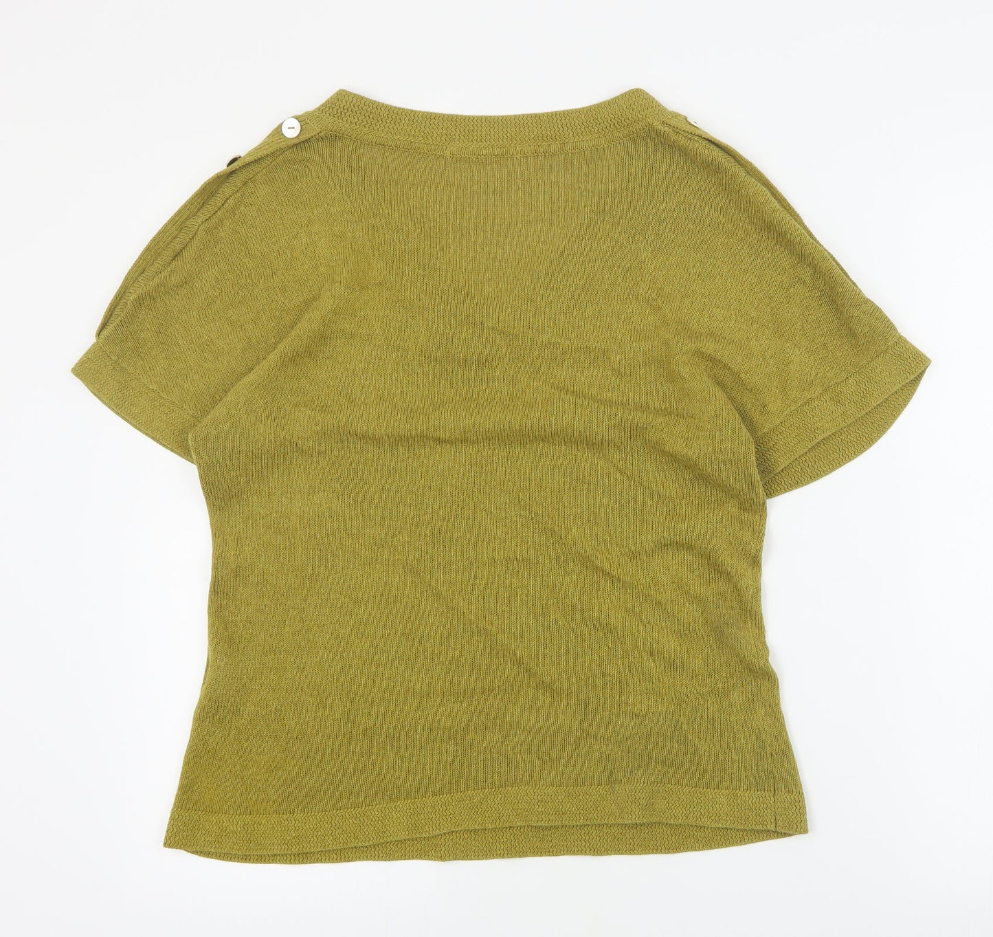 Womens UK Size L Preworn Green Basic T-Shirt