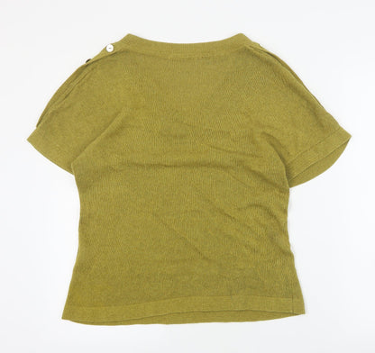 Womens UK Size L Preworn Green Basic T-Shirt