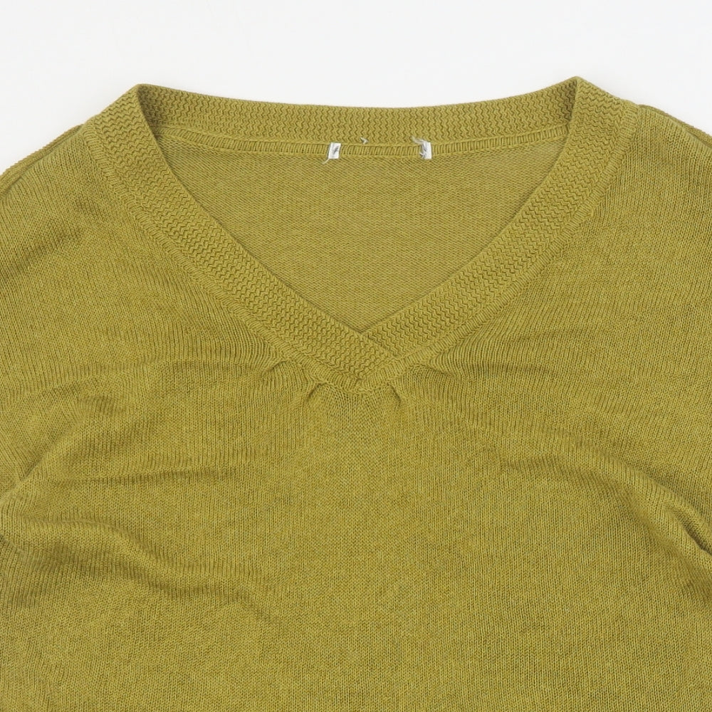 Womens UK Size L Preworn Green Basic T-Shirt