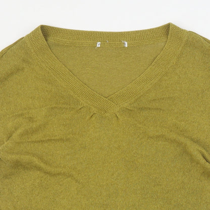 Womens UK Size L Preworn Green Basic T-Shirt