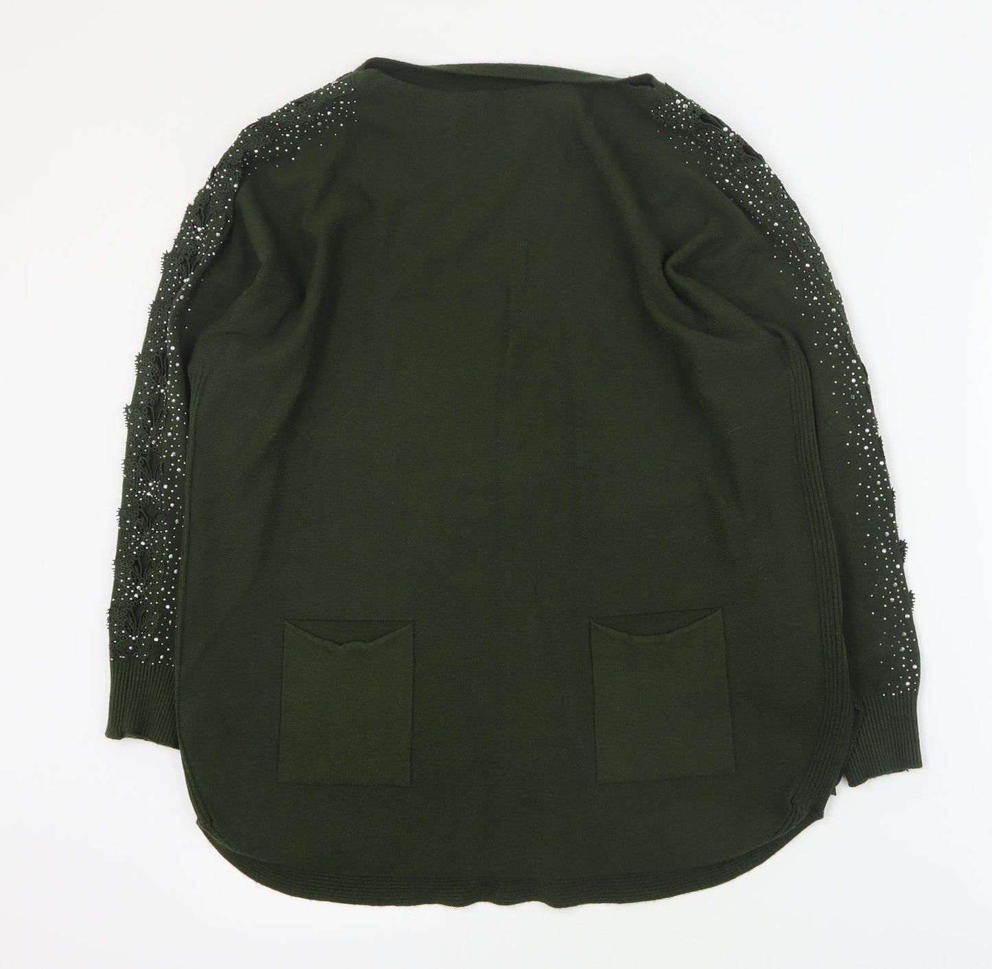 Womens UK Size S Preworn Green Pullover Jumper