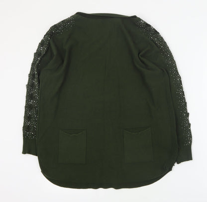 Womens UK Size S Preworn Green Pullover Jumper