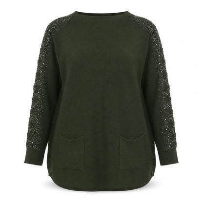 Womens UK Size S Preworn Green Pullover Jumper