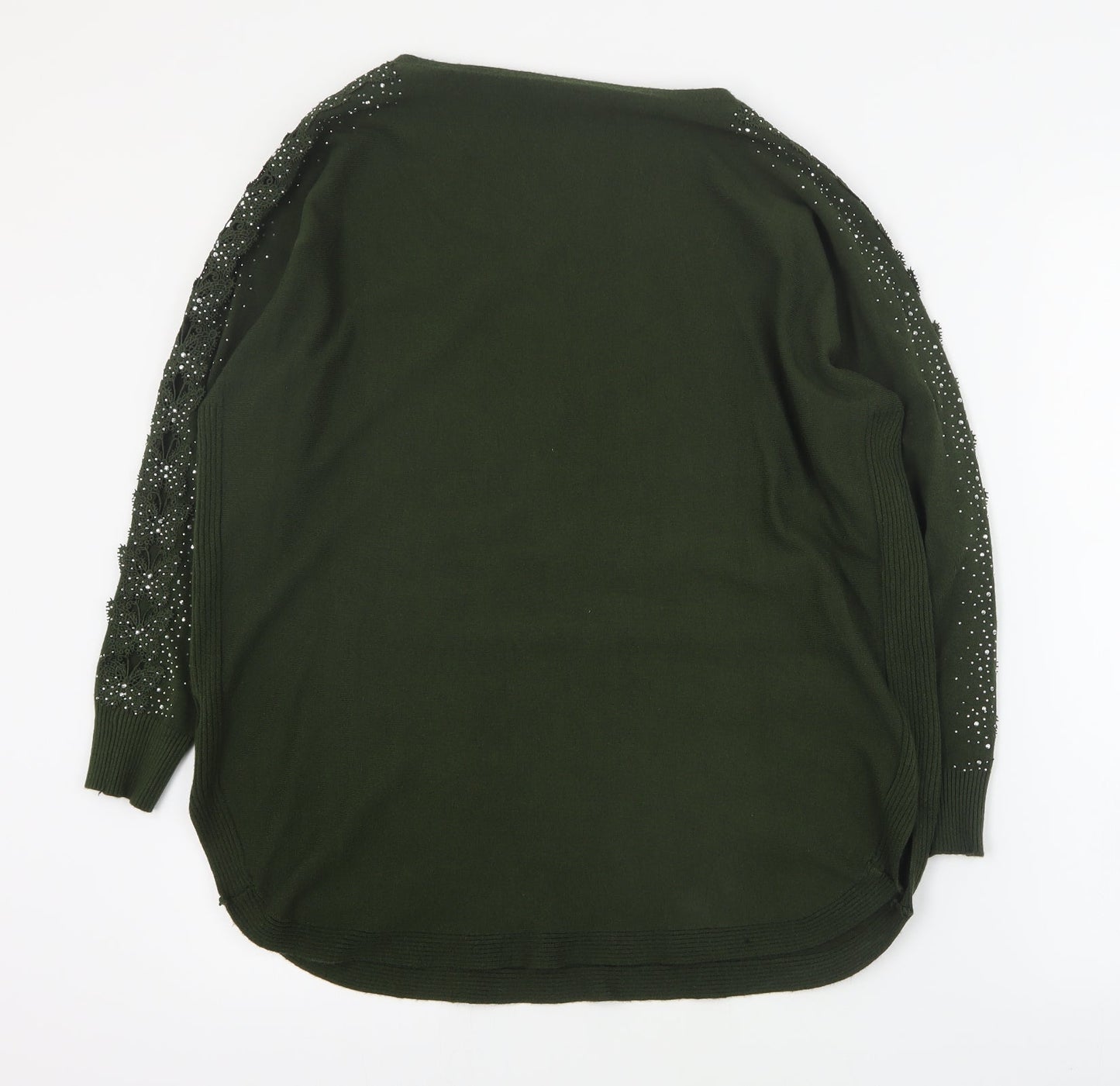 Womens UK Size S Preworn Green Pullover Jumper