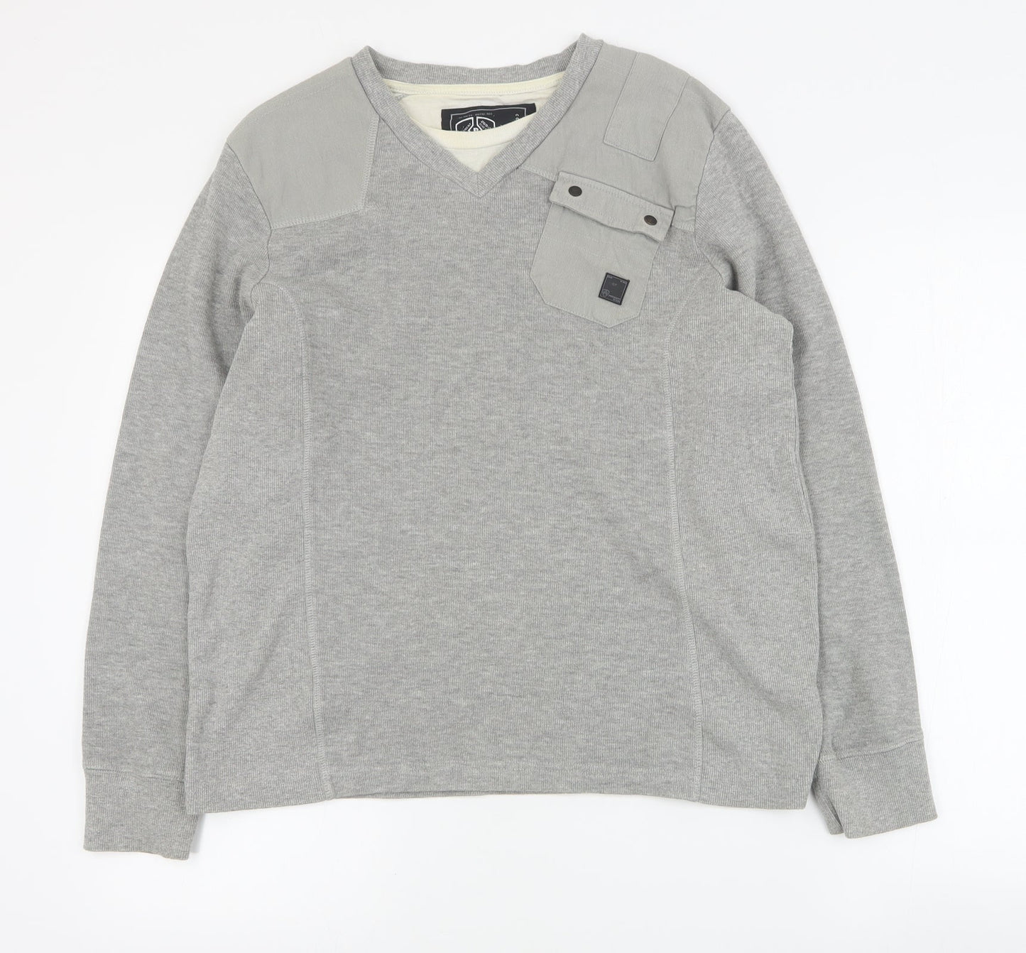 Mens UK Size M Dissident Grey Pullover Sweatshirt
