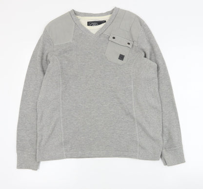 Mens UK Size M Dissident Grey Pullover Sweatshirt