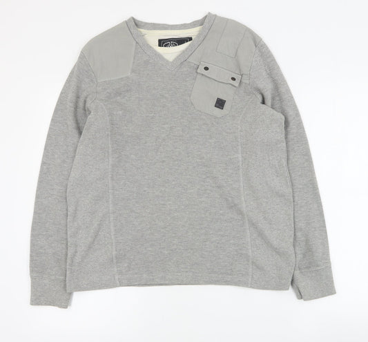 Mens UK Size M Dissident Grey Pullover Sweatshirt