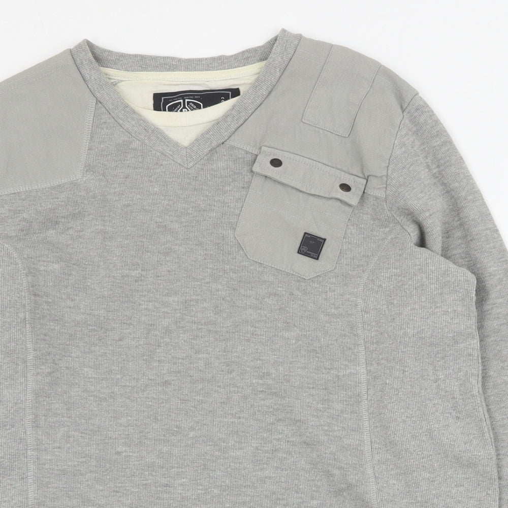 Mens UK Size M Dissident Grey Pullover Sweatshirt