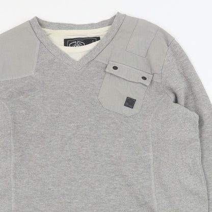 Mens UK Size M Dissident Grey Pullover Sweatshirt