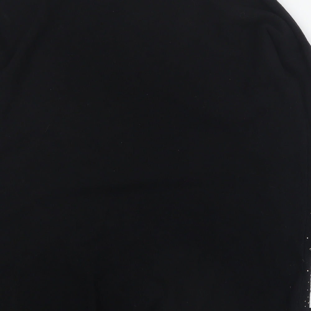 Preworn Womens Black Round Neck  Viscose Pullover Jumper Size S