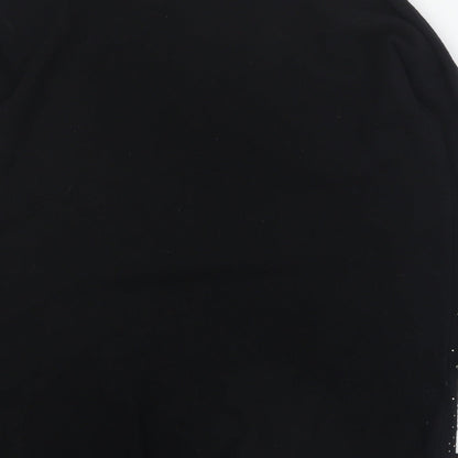 Preworn Womens Black Round Neck  Viscose Pullover Jumper Size S