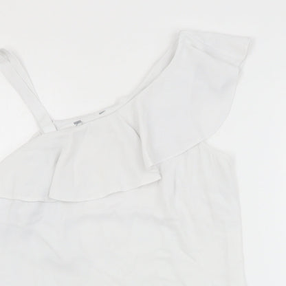 Womens UK Size 10 Peacocks Ivory Basic Blouse