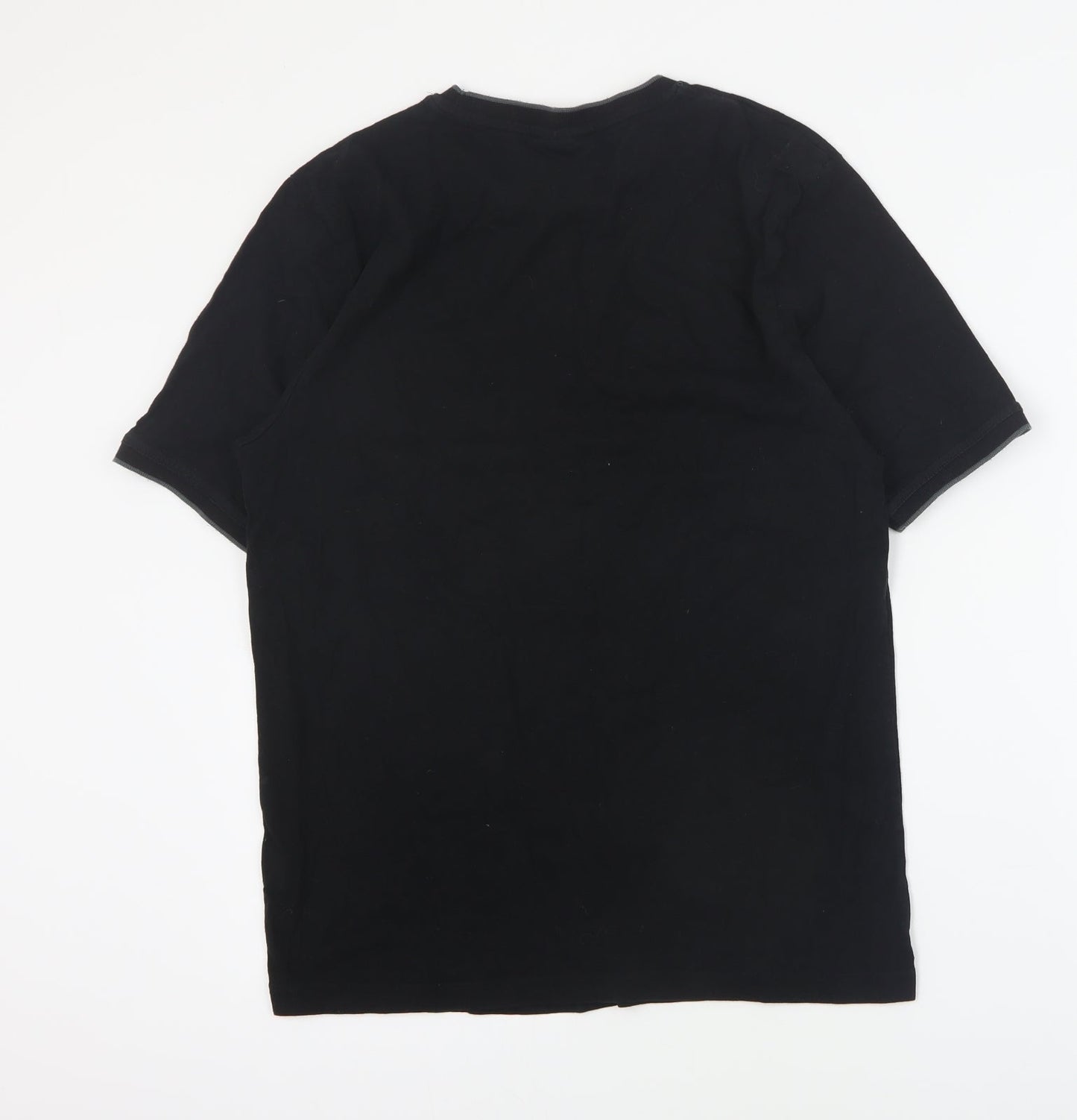 Slazenger Mens Black  Cotton  T-Shirt Size S Crew Neck