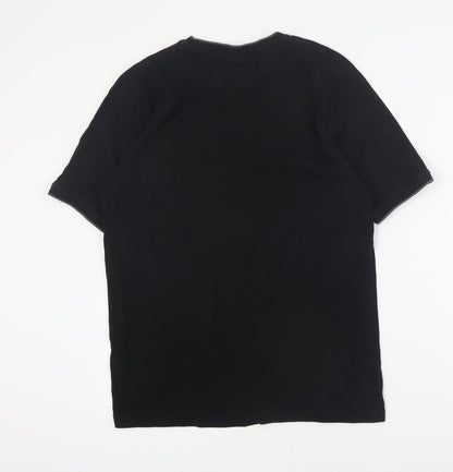 Slazenger Mens Black  Cotton  T-Shirt Size S Crew Neck